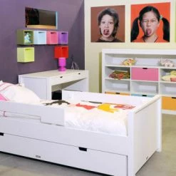 Bopita Lits Enfant Lit Enfant 90x200+ Tiroir Lit Blanc -Lits enfant Soldes lit enfant 90x200 tiroir lit blanc 4