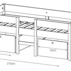 Nordic Factory Lits Enfant Lit Enfant 90x200 + Tiroirs Blanc -Lits enfant Soldes lit enfant 90x200 tiroirs blanc 5