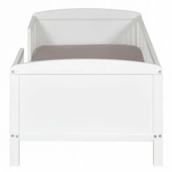 ID Kids Lits Enfant Lit Enfant Avec Barrières 70x140 Cm Bois Massif Blanc -Lits enfant Soldes lit enfant avec barrieres 70x140 cm bois massif blanc 4
