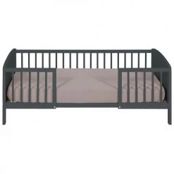 ID Kids Lits Enfant Lit Enfant Avec Barrières 70x140 Cm Bois Massif Gris -Lits enfant Soldes lit enfant avec barrieres 70x140 cm bois massif gris 3