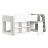 Calicosy Lits Enfant Lit Enfant Avec Bureau Et Rangements 90x200 - Blanc Et Gris