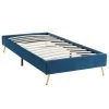 Homifab Lits Enfant Lit Enfant Avec Sommier 90x190cm En Velours Bleu Canard