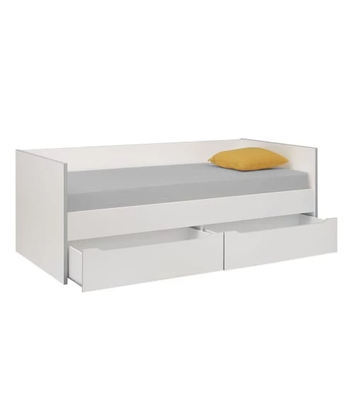 Calicosy Lits Enfant Lit Enfant Banquette Et Rangements - Blanc 90x200 3 Calicosy Lits Enfant Lit Enfant Banquette Et Rangements - Blanc 90x200 – Image 3