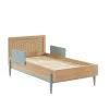 Baita Lits Enfant Lit Enfant Bleu Et Cannage Rotin 70x140 Sommier Inclus