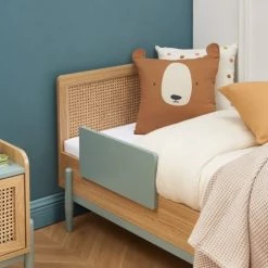 Baita Lits Enfant Lit Enfant Bleu Et Cannage Rotin 70x140 Sommier Inclus -Lits enfant Soldes lit enfant bleu et cannage rotin 70x140 sommier inclus 4