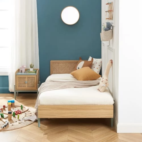 Baita Lits Enfant Lit Enfant Bleu Et Cannage Rotin 90x190 Sommier Inclus 4 Baita Lits Enfant Lit Enfant Bleu Et Cannage Rotin 90x190 Sommier Inclus – Image 4