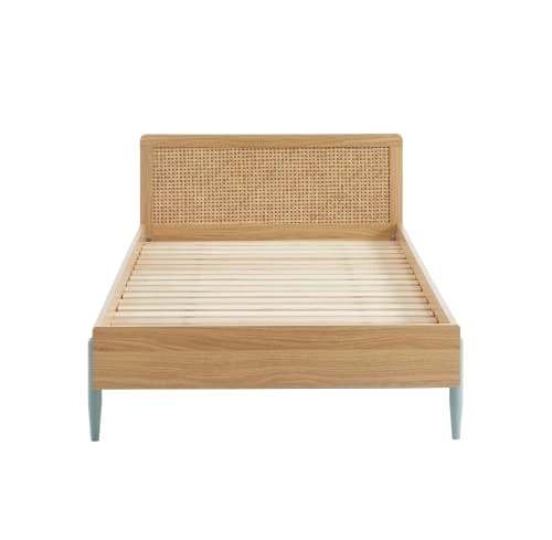 Baita Lits Enfant Lit Enfant Bleu Et Cannage Rotin 90x190 Sommier Inclus 6 Baita Lits Enfant Lit Enfant Bleu Et Cannage Rotin 90x190 Sommier Inclus – Image 6