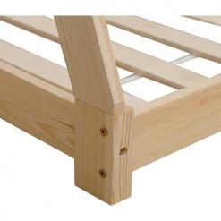 ATHM DESIGN Lits Enfant Lit Enfant Cabane Beige Pin Naturel Sommier 190x90cm -Lits enfant Soldes lit enfant cabane beige pin naturel sommier 190x90cm 3