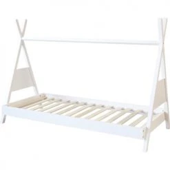 ATHM DESIGN Lits Enfant Lit Enfant Cabane Pin Blanc Sommier 190x90cm