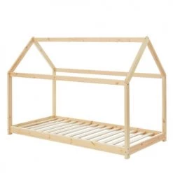 Baita Lits Enfant Lit Enfant Cabane Pin Naturel 70x140 Sommier Inclus Bois Clair -Lits enfant Soldes lit enfant cabane pin naturel 70x140 sommier inclus bois clair 2