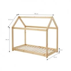 Baita Lits Enfant Lit Enfant Cabane Pin Naturel 70x140 Sommier Inclus Bois Clair -Lits enfant Soldes lit enfant cabane pin naturel 70x140 sommier inclus bois clair 4
