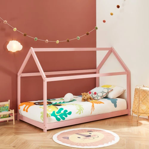 Baita Lits Enfant Lit Enfant Cabane Pin Rose 90x190 Sommier Inclus 2 Baita Lits Enfant Lit Enfant Cabane Pin Rose 90x190 Sommier Inclus – Image 2