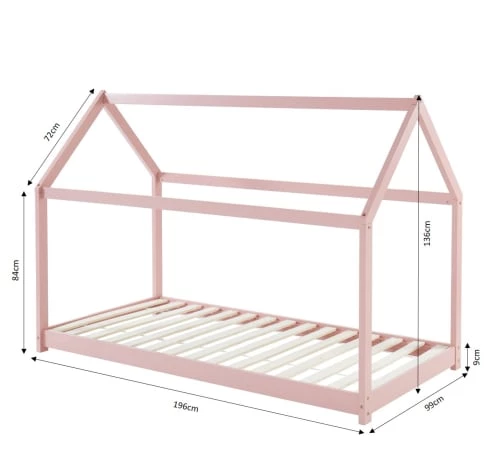 Baita Lits Enfant Lit Enfant Cabane Pin Rose 90x190 Sommier Inclus 5 Baita Lits Enfant Lit Enfant Cabane Pin Rose 90x190 Sommier Inclus – Image 5