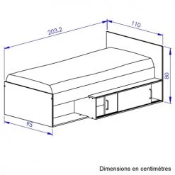 Calicosy Lits Enfant Lit Enfant Compact Et Rangements - Chêne Et Noir 90x200 9 Calicosy Lits Enfant Lit Enfant Compact Et Rangements - Chêne Et Noir 90x200 -Lits enfant Soldes lit enfant compact et rangements chene et noir 90x200 5