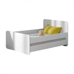 ID Kids Lits Enfant Lit Enfant évolutif Avec Barrières 90x190 Cm Bois Massif Blanc