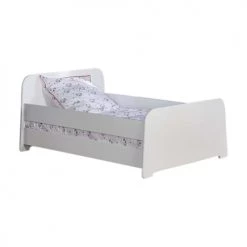 ID Kids Lits Enfant Lit Enfant évolutif Avec Barrières 90x190 Cm Bois Massif Blanc