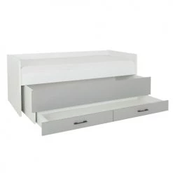 Calicosy Lits Enfant Lit Enfant Gigogne Avec Tiroir - Blanc Et Gris 90x200 6 Calicosy Lits Enfant Lit Enfant Gigogne Avec Tiroir - Blanc Et Gris 90x200 -Lits enfant Soldes lit enfant gigogne avec tiroir blanc et gris 90x200 3