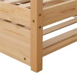 ATHM DESIGN Lits Enfant Lit Enfant Gigogne Pin Naturel Beige Sommier 190x90cm -Lits enfant Soldes lit enfant gigogne pin naturel beige sommier 190x90cm 5