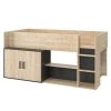 Calicosy Lits Enfant Lit Enfant Haut Avec Rangements - Décor Chêne 90x200