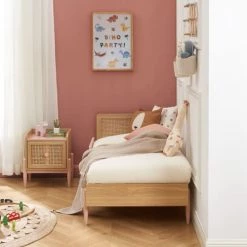 Baita Lits Enfant Lit Enfant Rose Et Cannage Rotin 70x140 Sommier Inclus -Lits enfant Soldes lit enfant rose et cannage rotin 70x140 sommier inclus 3