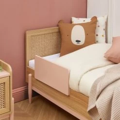 Baita Lits Enfant Lit Enfant Rose Et Cannage Rotin 70x140 Sommier Inclus -Lits enfant Soldes lit enfant rose et cannage rotin 70x140 sommier inclus 4