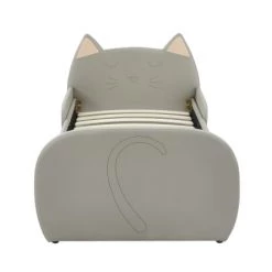 Baita Lits Enfant Lit Enfant Simili Gris 90x190 Sommier Inclus