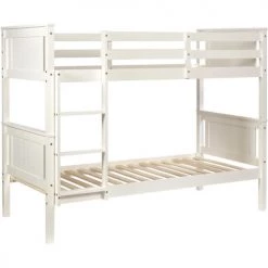 ATHM DESIGN Lits Enfant Lit Enfant Superposé Pin Blanc Sommier 190x90cm