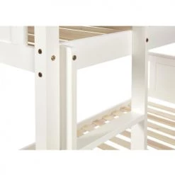 ATHM DESIGN Lits Enfant Lit Enfant Superposé Pin Blanc Sommier 190x90cm -Lits enfant Soldes lit enfant superpose pin blanc sommier 190x90cm 3