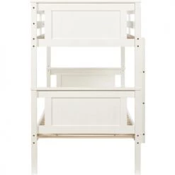 ATHM DESIGN Lits Enfant Lit Enfant Superposé Pin Blanc Sommier 190x90cm -Lits enfant Soldes lit enfant superpose pin blanc sommier 190x90cm 4