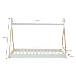 Baita Lits Enfant Lit Enfant Tipi Pin Blanc 90x190 Sommier Inclus -Lits enfant Soldes lit enfant tipi pin blanc 90x190 sommier inclus 5