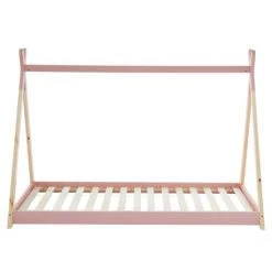 Baita Lits Enfant Lit Enfant Tipi Pin Rose 90x190 Sommier Inclus