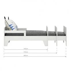 ID Kids Lits Enfant Lit évolutif 90x140 à 90x200 Cm Bois Massif Blanc -Lits enfant Soldes lit evolutif 90x140 a 90x200 cm bois massif blanc 4