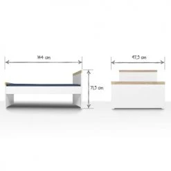 ID Kids Lits Enfant Lit évolutif 90x190 Cm Effet Bois Blanc Et Bois -Lits enfant Soldes lit evolutif 90x190 cm effet bois blanc et bois 2