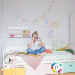 Wookids Lits Enfant Lit évolutif 90x200cm Façades Blanc -Lits enfant Soldes lit evolutif 90x200cm facades blanc 3