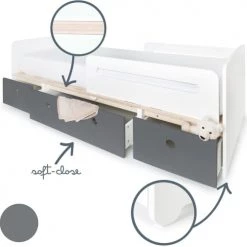 Wookids Lits Enfant Lit évolutif 90x200cm Gris Espace 8 Wookids Lits Enfant Lit évolutif 90x200cm Gris Espace -Lits enfant Soldes lit evolutif 90x200cm gris espace 2