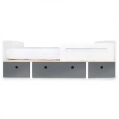 Wookids Lits Enfant Lit évolutif 90x200cm Gris Espace