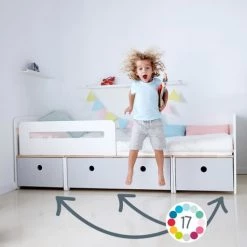 Wookids Lits Enfant Lit évolutif 90x200cm Gris Perle -Lits enfant Soldes lit evolutif 90x200cm gris perle 3
