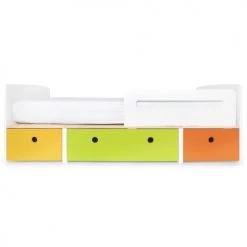 Wookids Lits Enfant Lit évolutif 90x200cm Jaune-citron Vert-orange