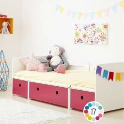 Wookids Lits Enfant Lit évolutif 90x200cm Rouge -Lits enfant Soldes lit evolutif 90x200cm rouge 3