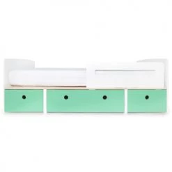 Wookids Lits Enfant Lit évolutif 90x200cm Vert Ocean