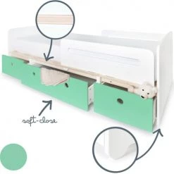 Wookids Lits Enfant Lit évolutif 90x200cm Vert Ocean -Lits enfant Soldes lit evolutif 90x200cm vert ocean 5