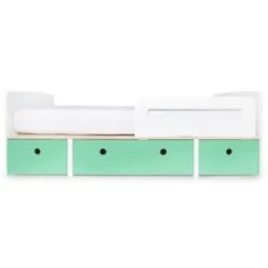 Wookids Lits Enfant Lit évolutif 90x200cm Jaune-citron Vert-orange -Lits enfant Soldes lit evolutif 90x200cm vert ocean 8