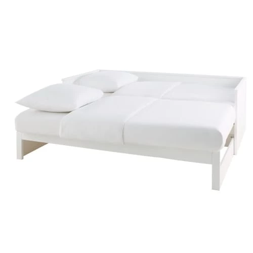 Maisons Du Monde Lits Lit Extensible 90x190 Blanc 2 Maisons Du Monde Lits Lit Extensible 90x190 Blanc – Image 2