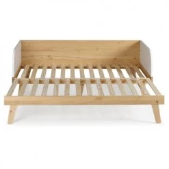 ID Kids Lits Enfant Lit Gigogne 80x200 Cm Effet Bois Blanc Et Bois -Lits enfant Soldes lit gigogne 80x200 cm effet bois blanc et bois 11