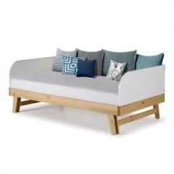 ID Kids Lits Enfant Lit Gigogne 80x200 Cm Effet Bois Blanc Et Bois