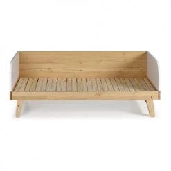 ID Kids Lits Enfant Lit Gigogne 80x200 Cm Effet Bois Blanc Et Bois -Lits enfant Soldes lit gigogne 80x200 cm effet bois blanc et bois 3