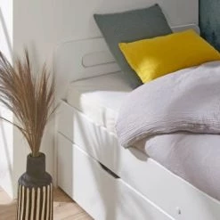 Nateo Concept Lits Enfant Lit Gigogne 90x190 Cm Blanc -Lits enfant Soldes lit gigogne 90x190 cm blanc 5