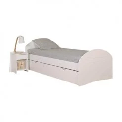 ID Kids Lits Enfant Lit Gigogne 90x190 Cm Bois Massif Blanc