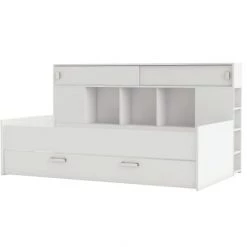 Terre De Nuit Lits Enfant Lit Gigogne 90x200 Blanc Perle