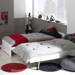 Nateo Concept Lits Enfant Lit Gigogne 90x200 Cm Blanc -Lits enfant Soldes lit gigogne 90x200 cm blanc 3